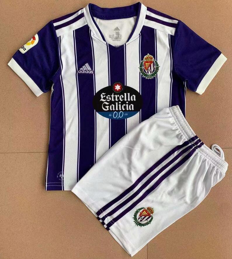 Kids Real Valladolid 2021/22 Home Soccer Kits Shirt With Shorts